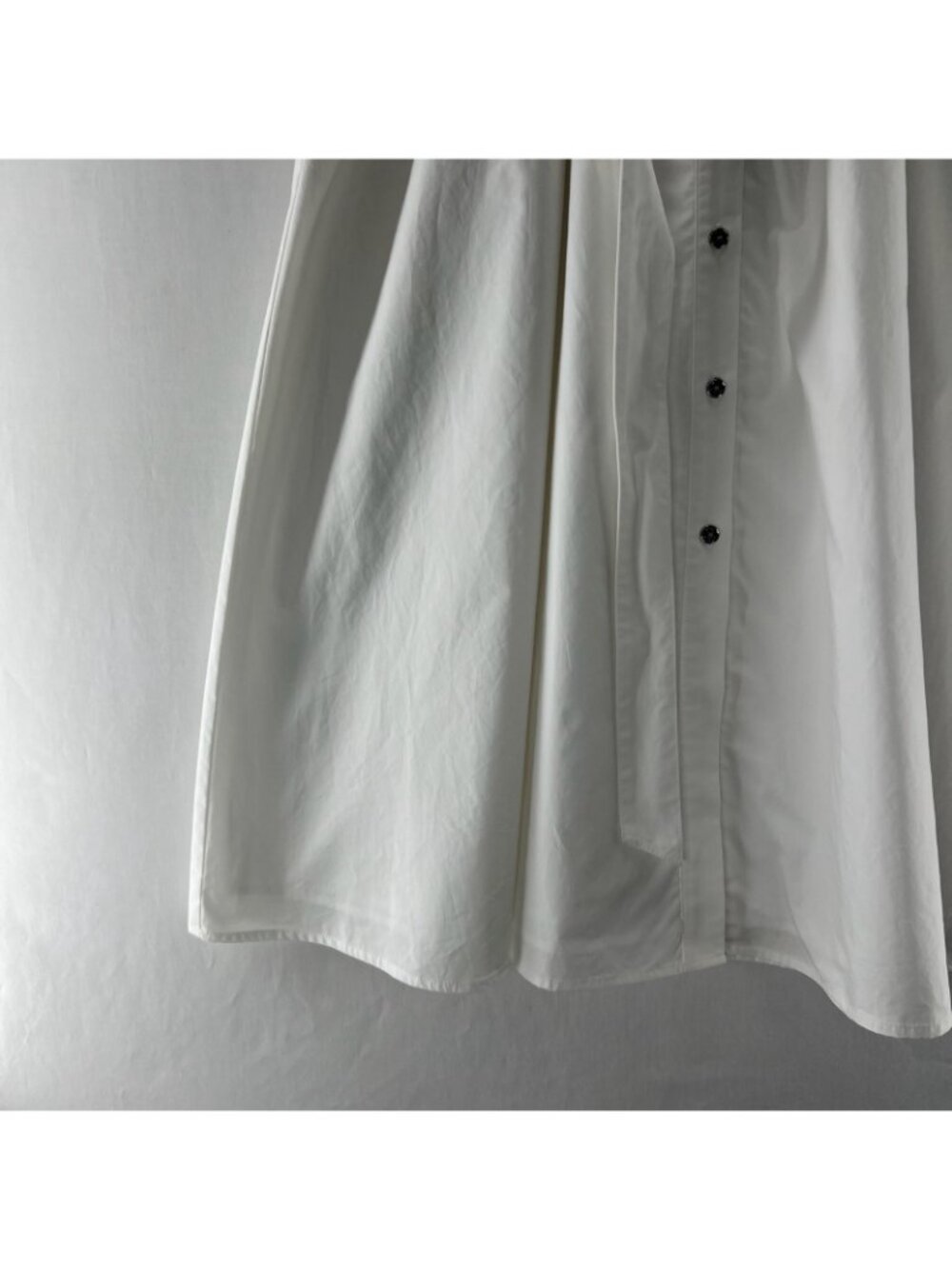 Michael Kors Cotton Poplin Midi Shirt Dress Sz M Belted Cuffed Slip Liner White - Picture 11 of 15